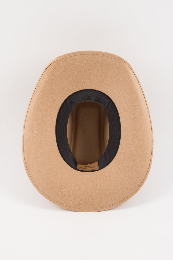 Brick Top Vegan Suede Cowboy Hat Classic - Cappuccino