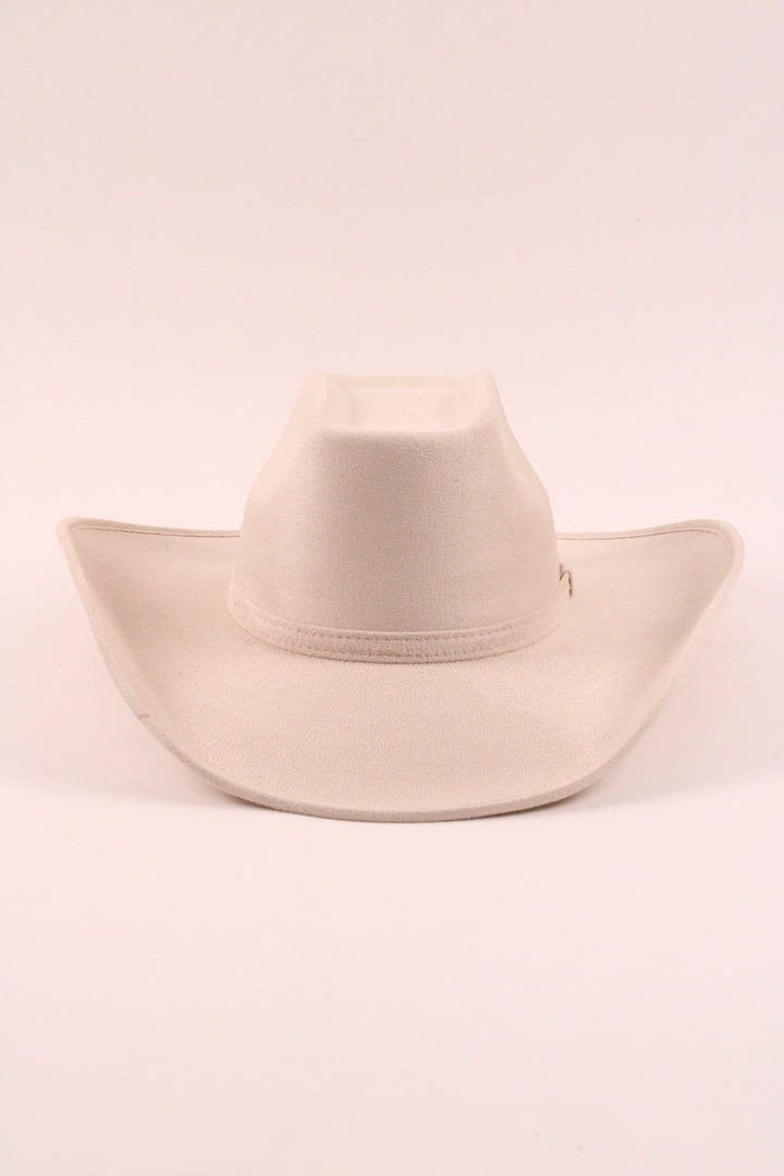 Brick Top Vegan Suede Cowboy Hat Classic - Ivory