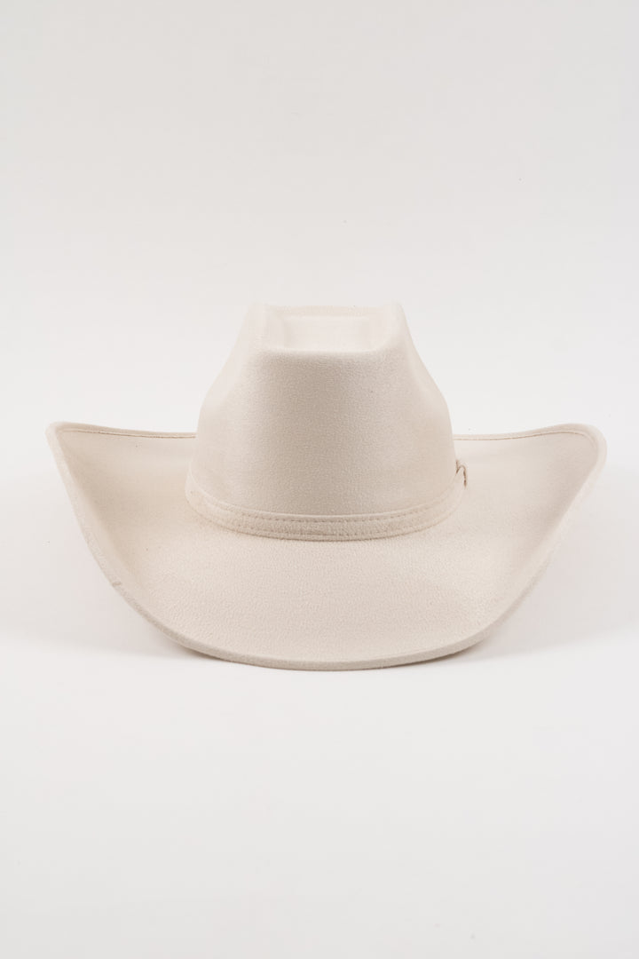 Brick Top Vegan Suede Cowboy Hat Classic - Ivory
