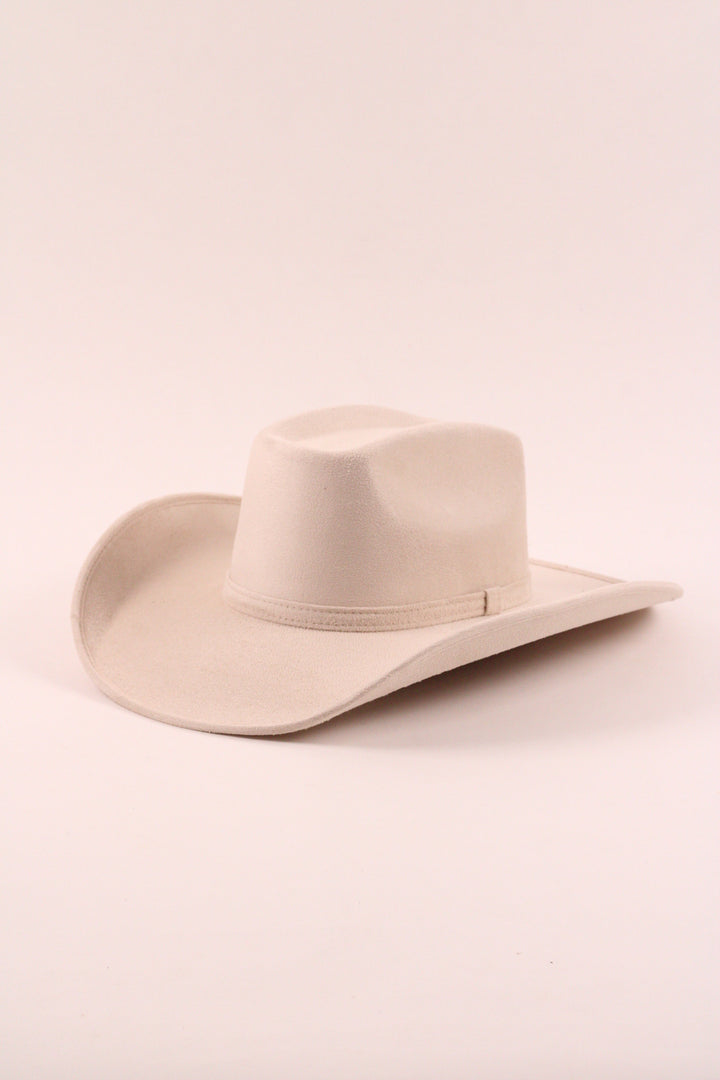 Brick Top Vegan Suede Cowboy Hat Classic - Ivory