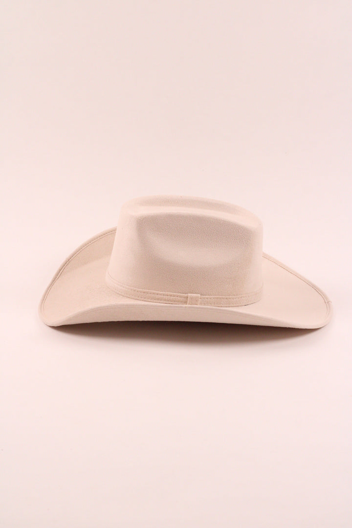 Brick Top Vegan Suede Cowboy Hat Classic - Ivory