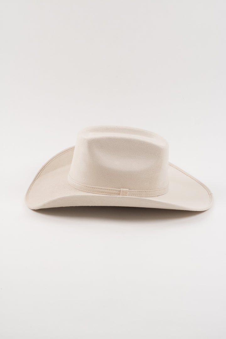 Brick Top Vegan Suede Cowboy Hat Classic - Ivory