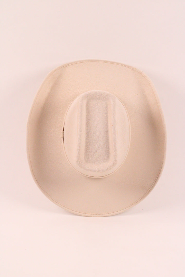 Brick Top Vegan Suede Cowboy Hat Classic - Ivory
