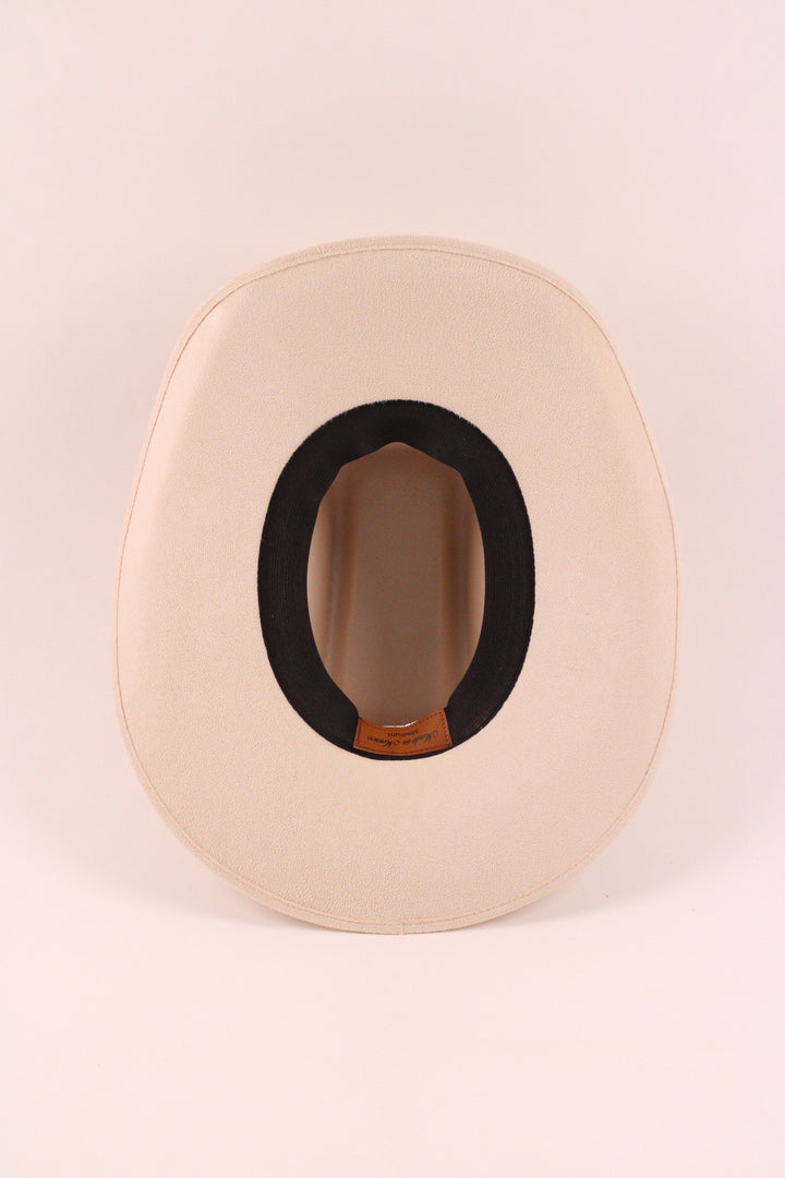 Brick Top Vegan Suede Cowboy Hat Classic - Ivory