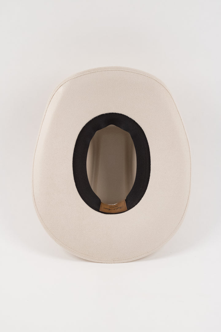 Brick Top Vegan Suede Cowboy Hat Classic - Ivory