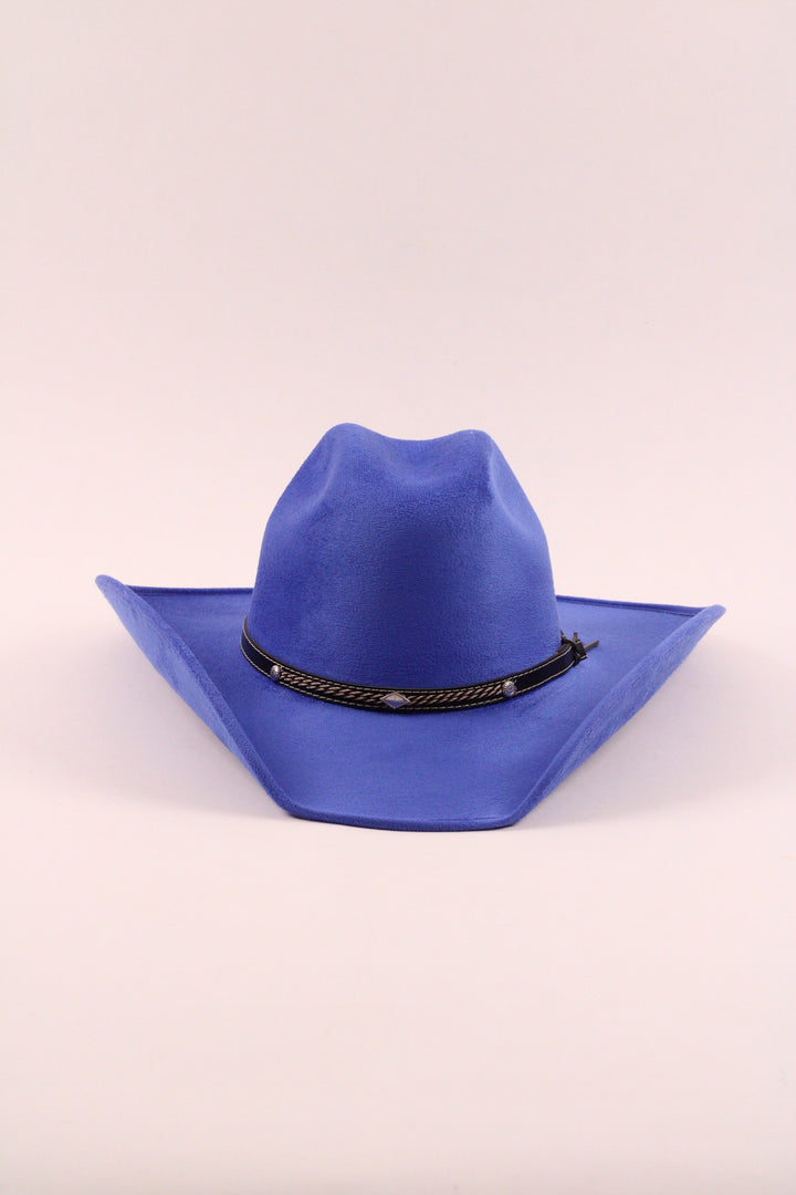 Austin Vegan Suede Cowboy Hat- Royal Blue