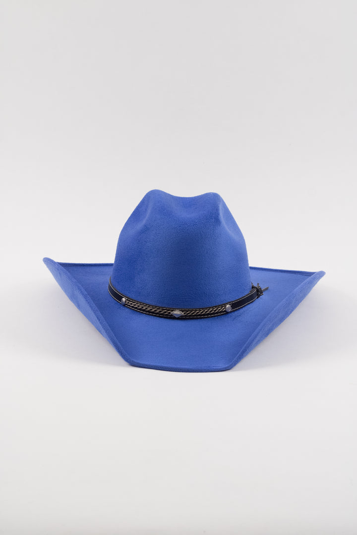 Austin Vegan Suede Cowboy Hat- Royal Blue