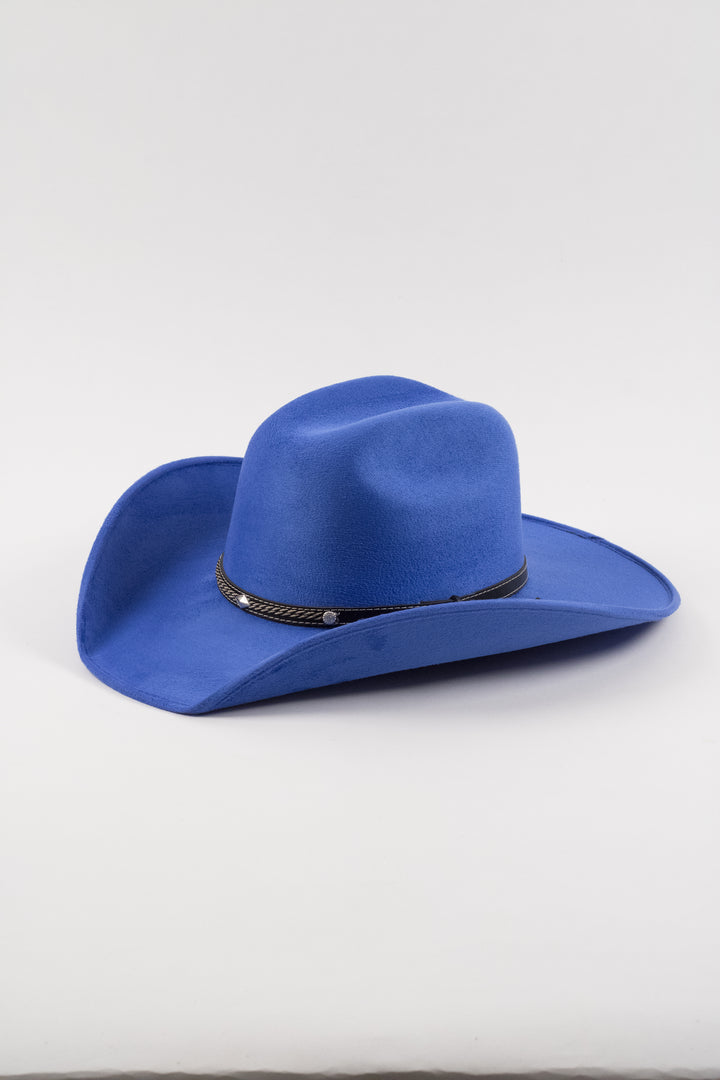 Austin Vegan Suede Cowboy Hat- Royal Blue