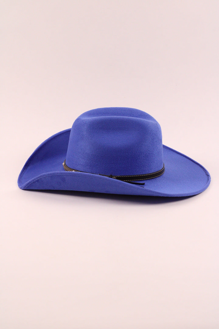 Austin Vegan Suede Cowboy Hat- Royal Blue