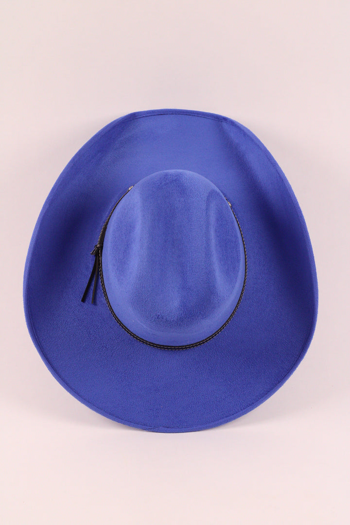 Austin Vegan Suede Cowboy Hat- Royal Blue