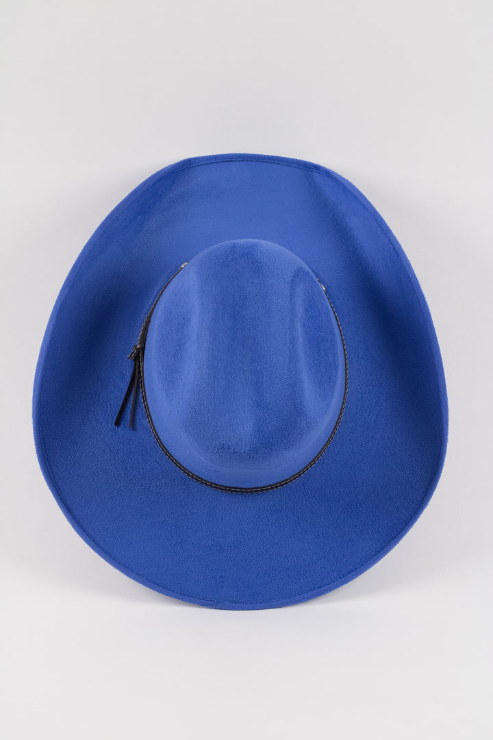 Austin Vegan Suede Cowboy Hat- Royal Blue