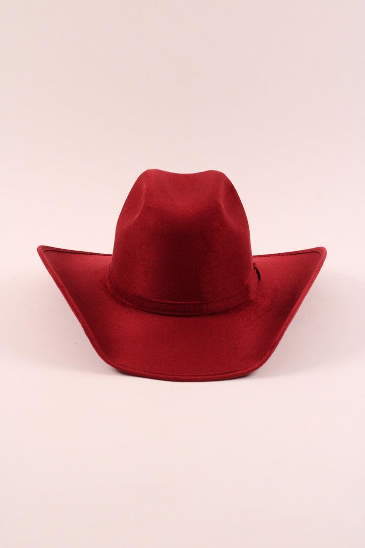 Austin Vegan Suede Cowboy Hat Classic - Burgundy
