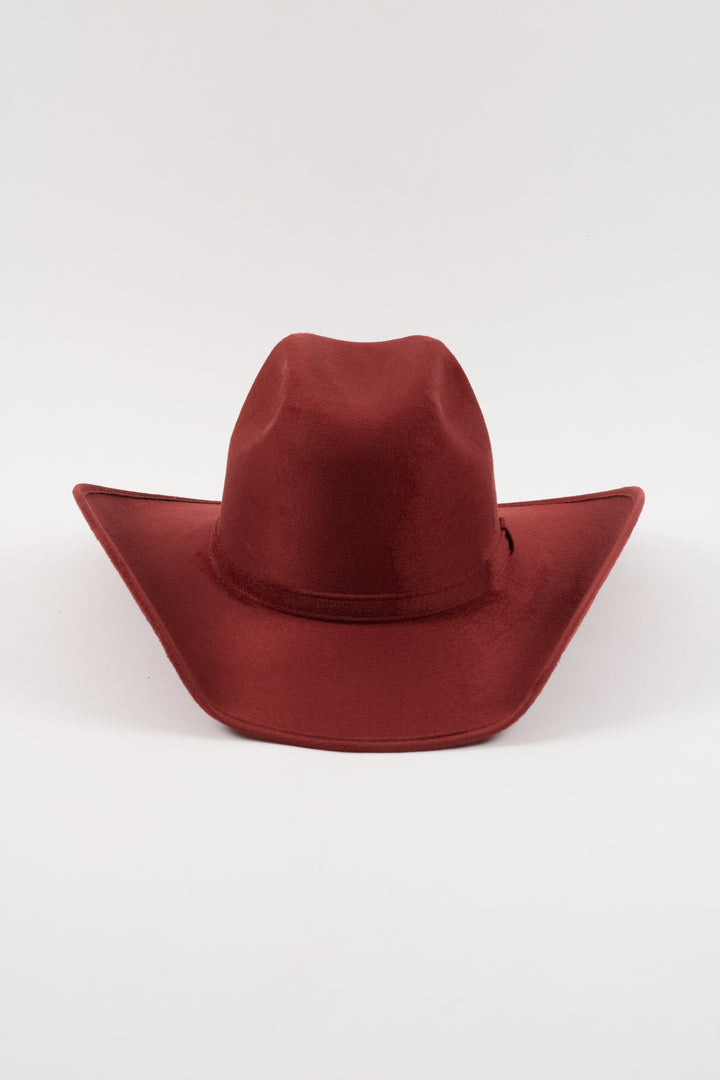 Austin Vegan Suede Cowboy Hat Classic - Burgundy