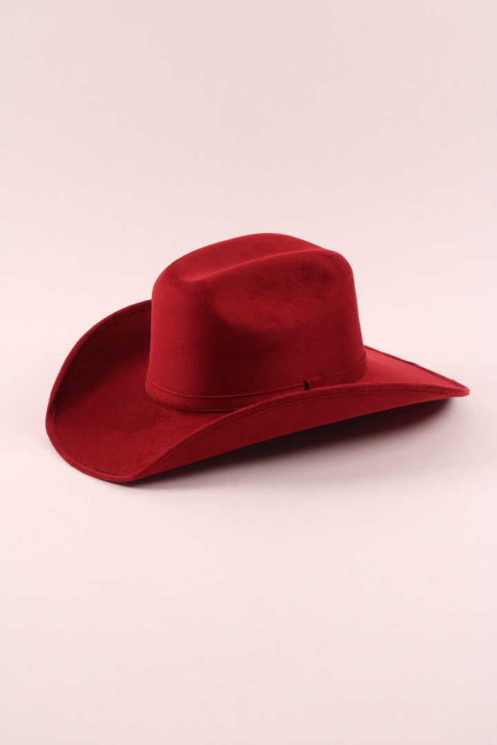 Austin Vegan Suede Cowboy Hat Classic - Burgundy