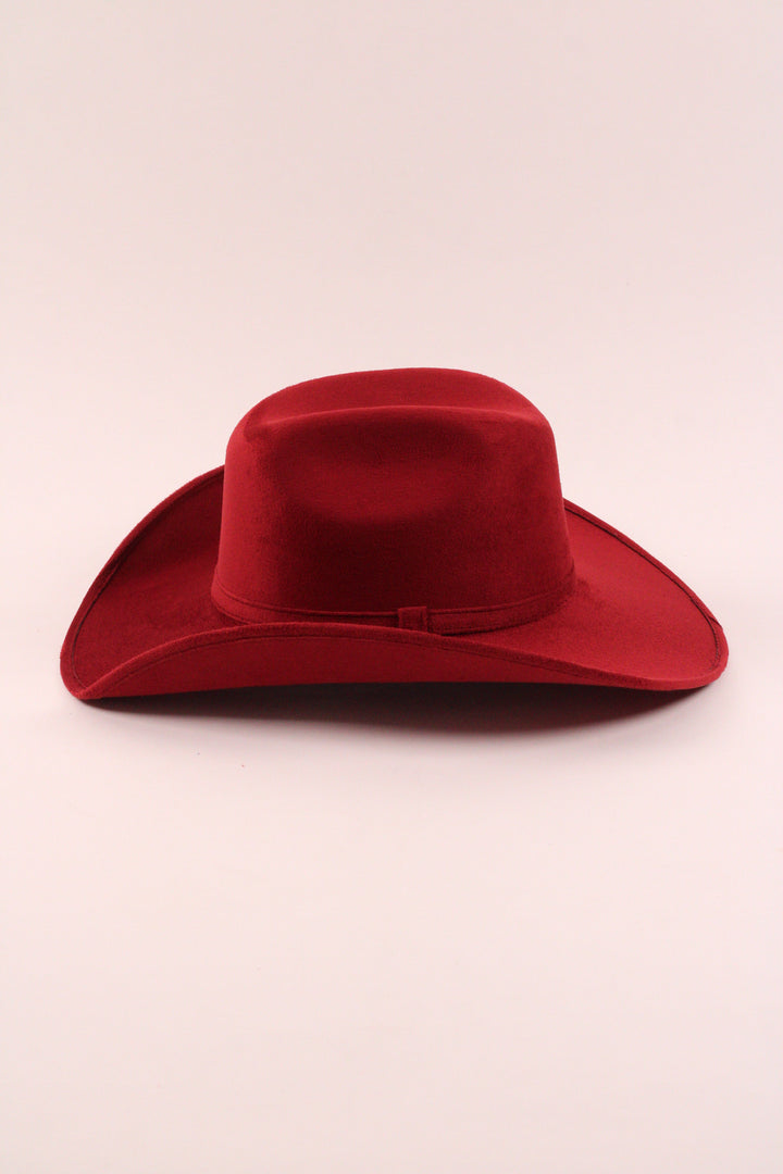 Austin Vegan Suede Cowboy Hat Classic - Burgundy