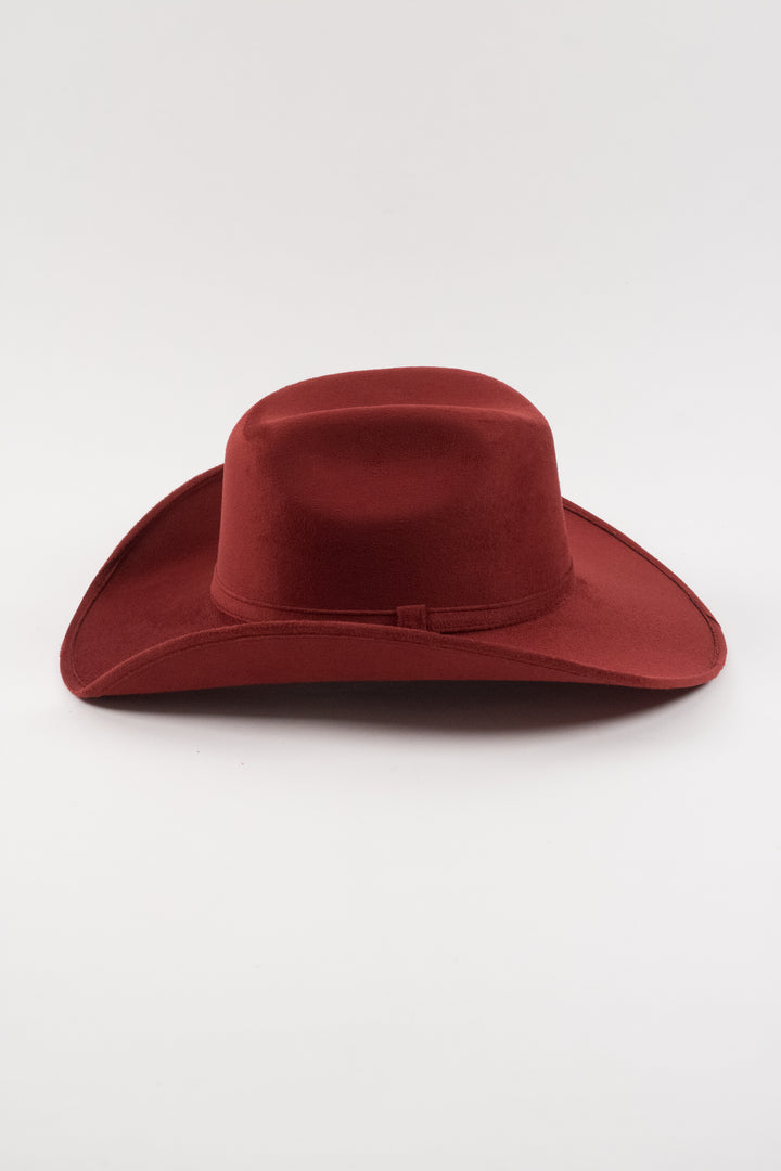 Austin Vegan Suede Cowboy Hat Classic - Burgundy
