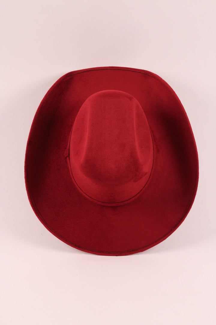 Austin Vegan Suede Cowboy Hat Classic - Burgundy