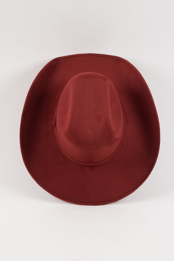 Austin Vegan Suede Cowboy Hat Classic - Burgundy