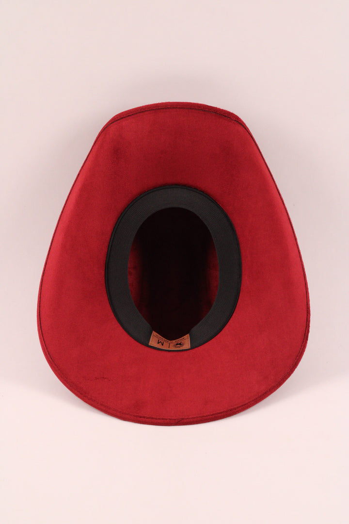 Austin Vegan Suede Cowboy Hat Classic - Burgundy