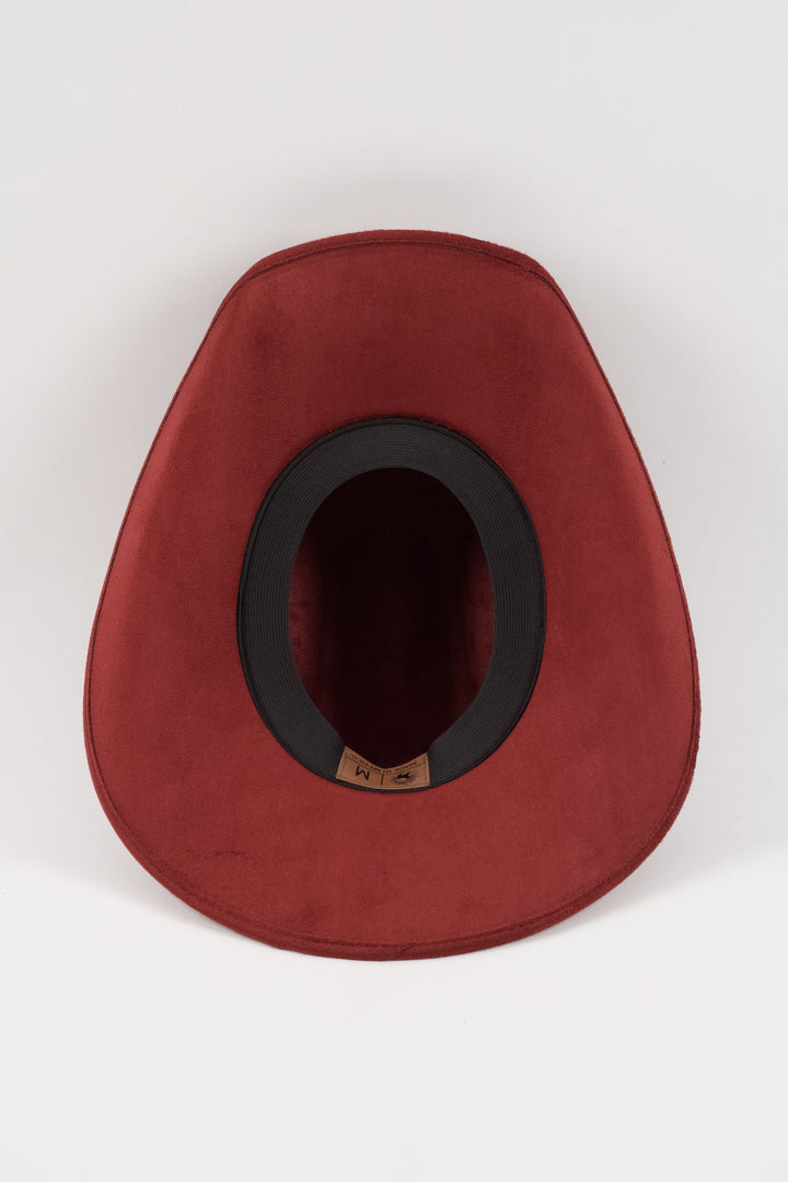 Austin Vegan Suede Cowboy Hat Classic - Burgundy