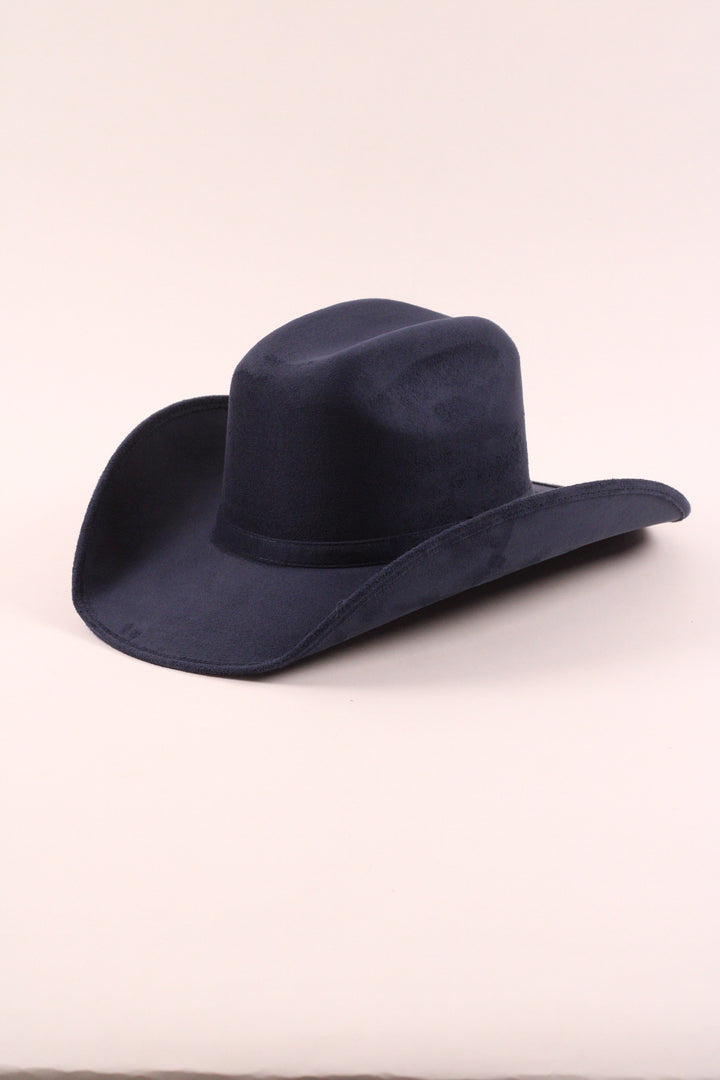 Austin Vegan Suede Cowboy Hat Classic - Navy