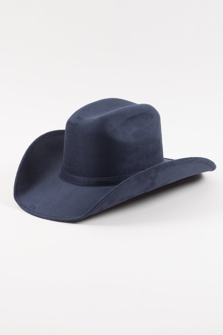 Austin Vegan Suede Cowboy Hat Classic - Navy