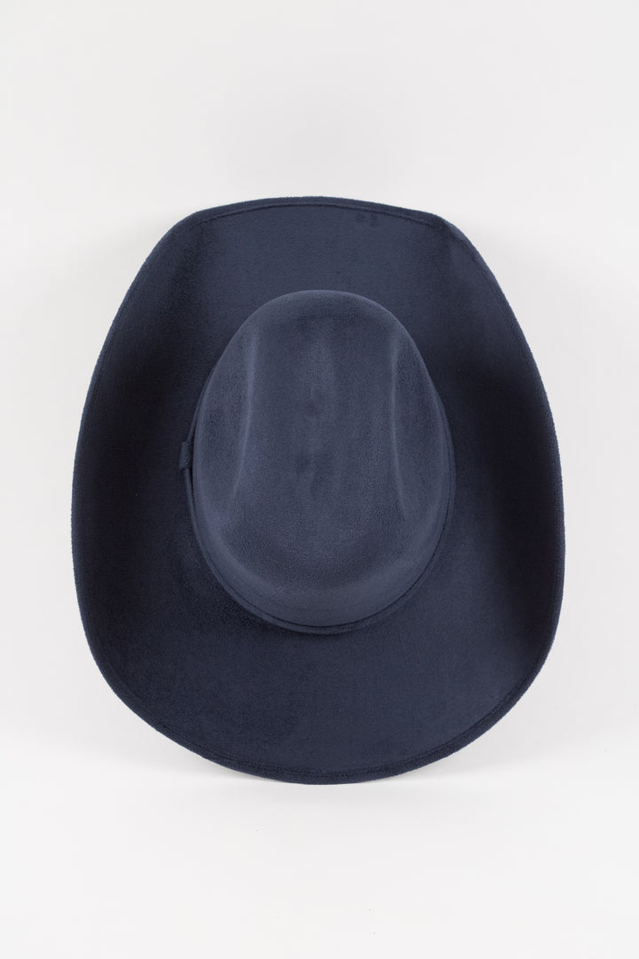 Austin Vegan Suede Cowboy Hat Classic - Navy