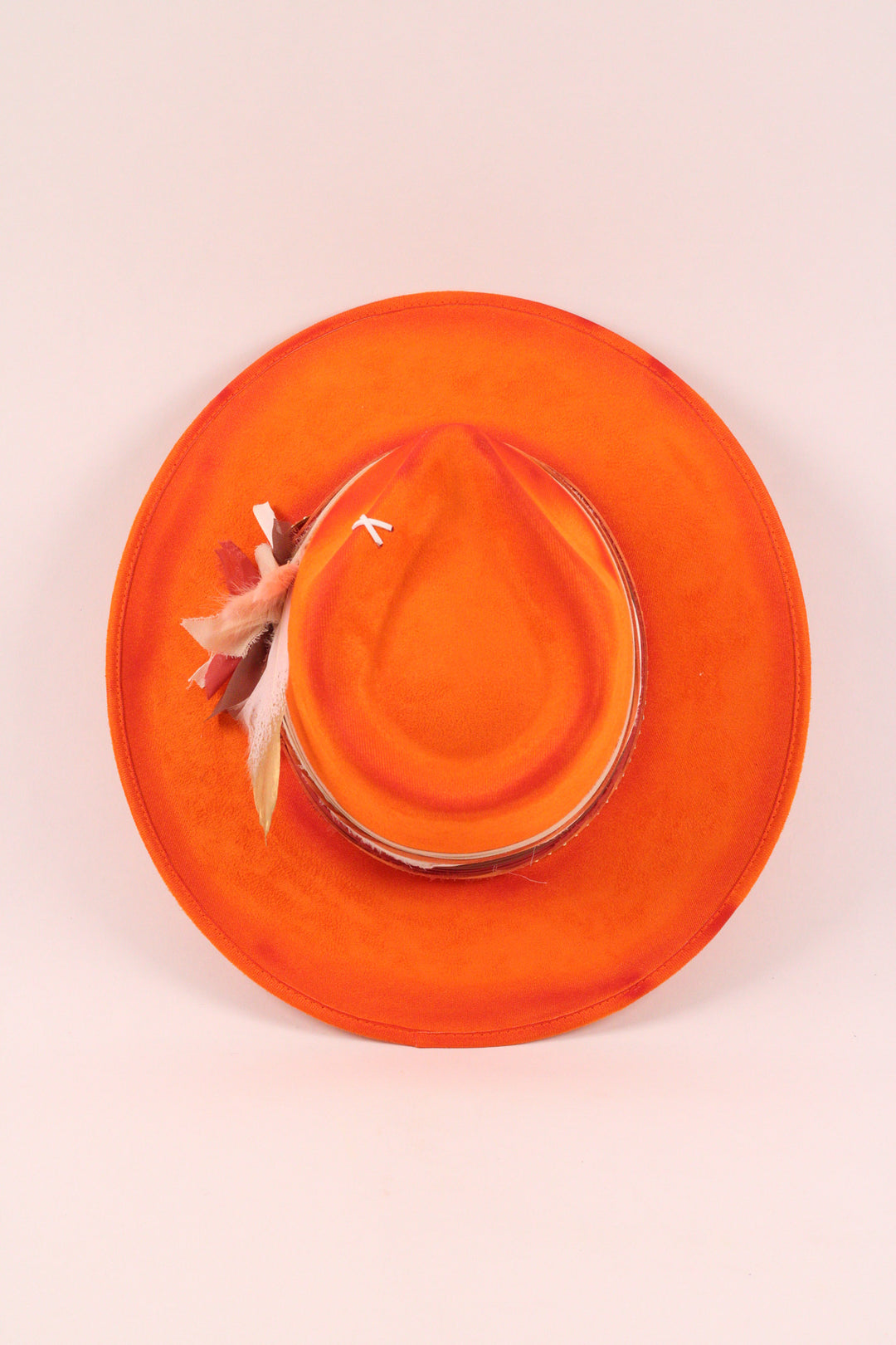 The Sunset- Vegan Suede Teardrop Hat - Orange Custom