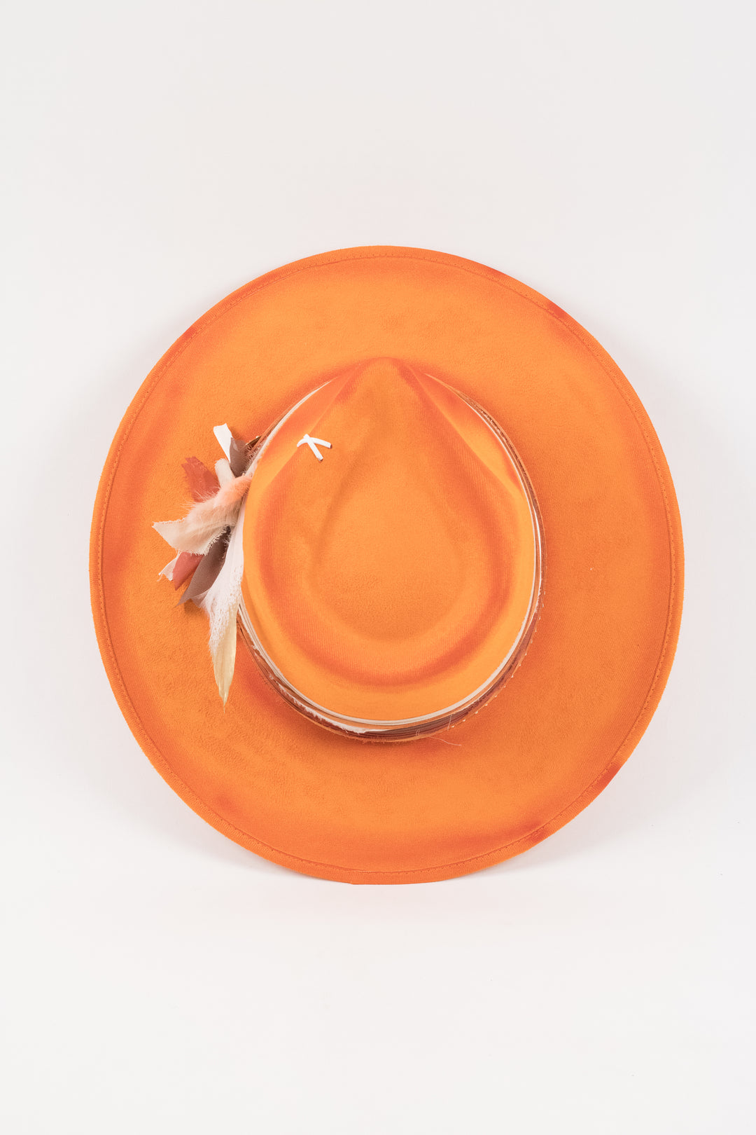 The Sunset- Vegan Suede Teardrop Hat - Orange Custom