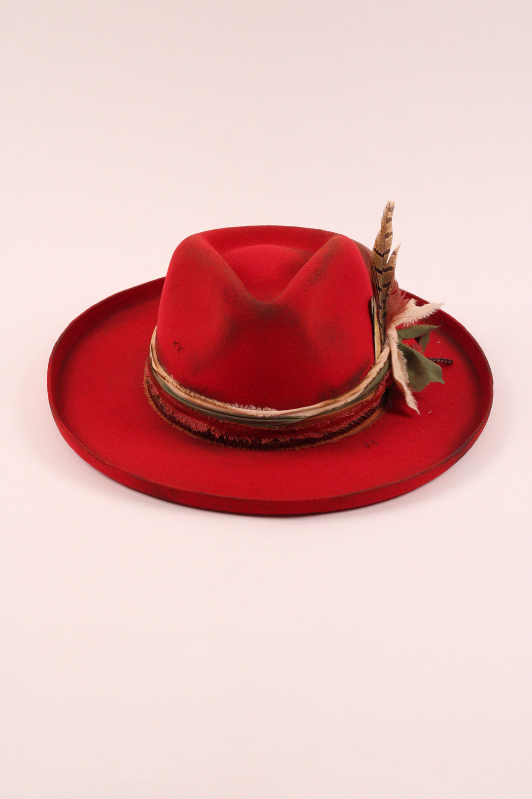 The Meadow - Wool Felt - Red pencil brim distressed