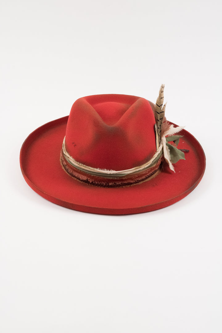 The Meadow - Wool Felt - Red pencil brim distressed