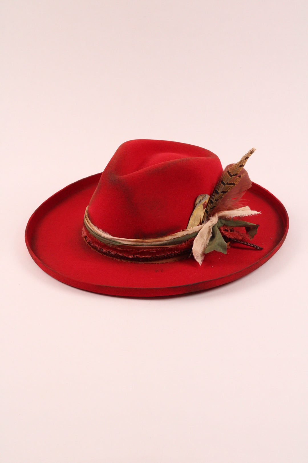 The Meadow - Wool Felt - Red pencil brim distressed