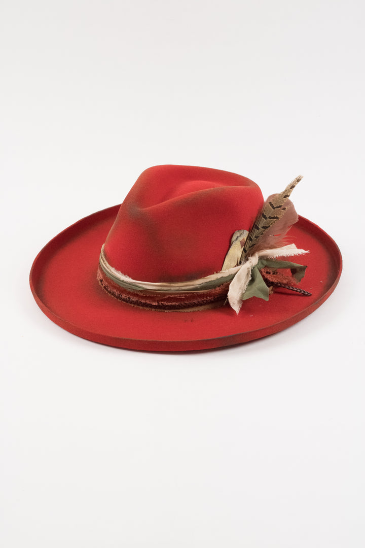 The Meadow - Wool Felt - Red pencil brim distressed