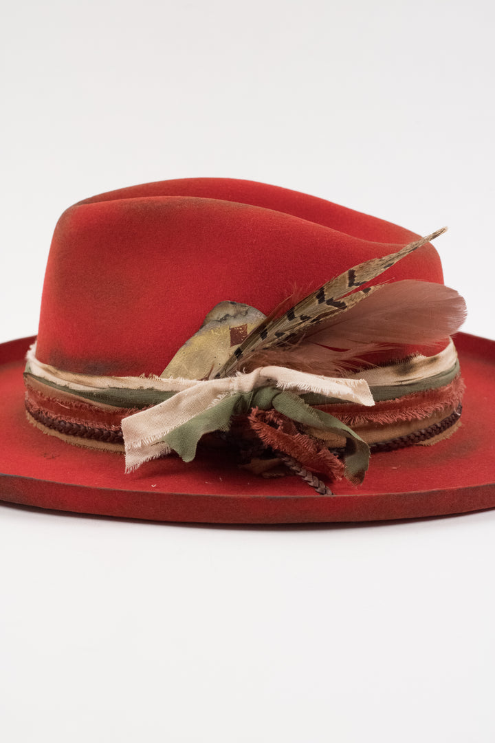 The Meadow - Wool Felt - Red pencil brim distressed