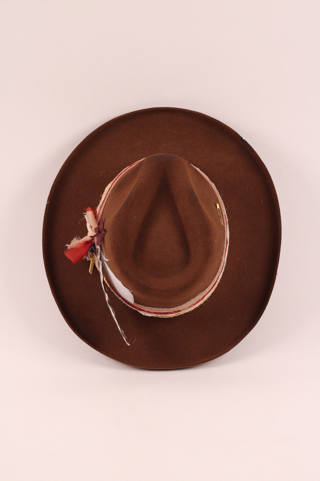 The Sienna - Wool Felt - caramel pencil brim distressed