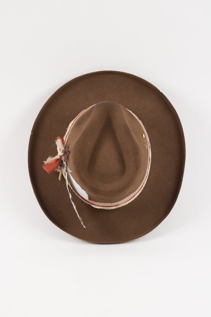 The Sienna - Wool Felt - caramel pencil brim distressed