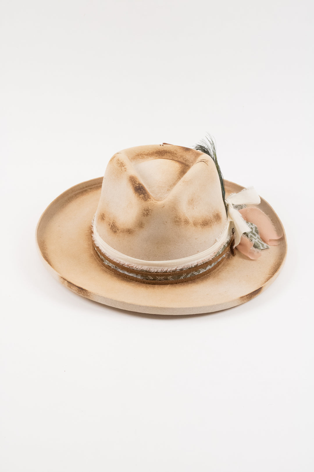 The Aspen- Wool Felt - Ivory pencil brim distressed