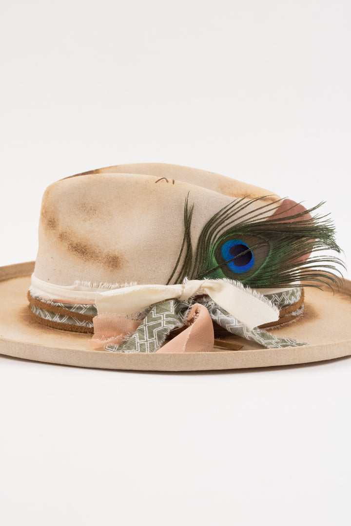 The Aspen- Wool Felt - Ivory pencil brim distressed