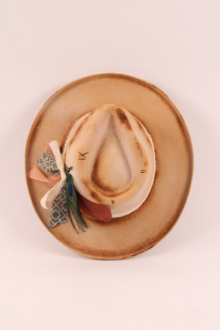 The Aspen- Wool Felt - Ivory pencil brim distressed