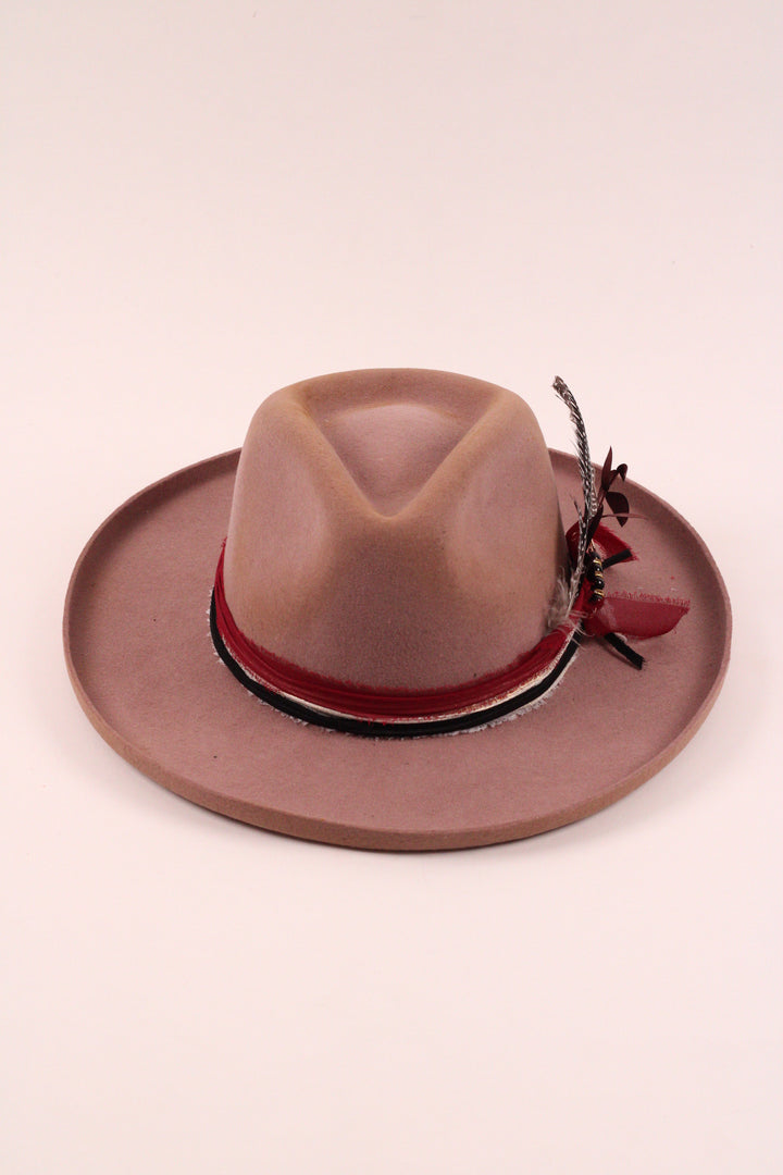 The Marlowe - Wool Felt - Fawn pencil brim distressed