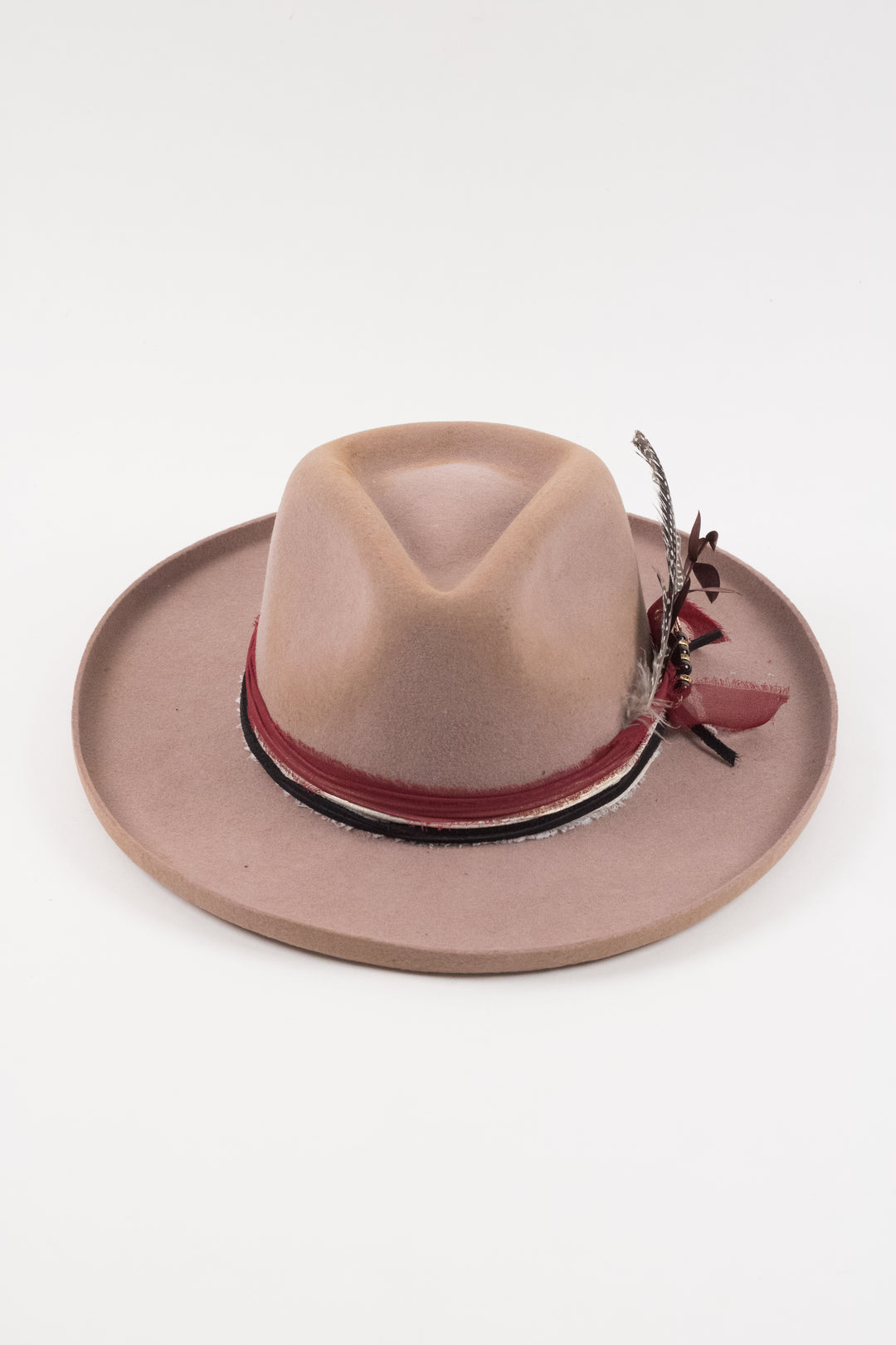 The Marlowe - Wool Felt - Fawn pencil brim distressed