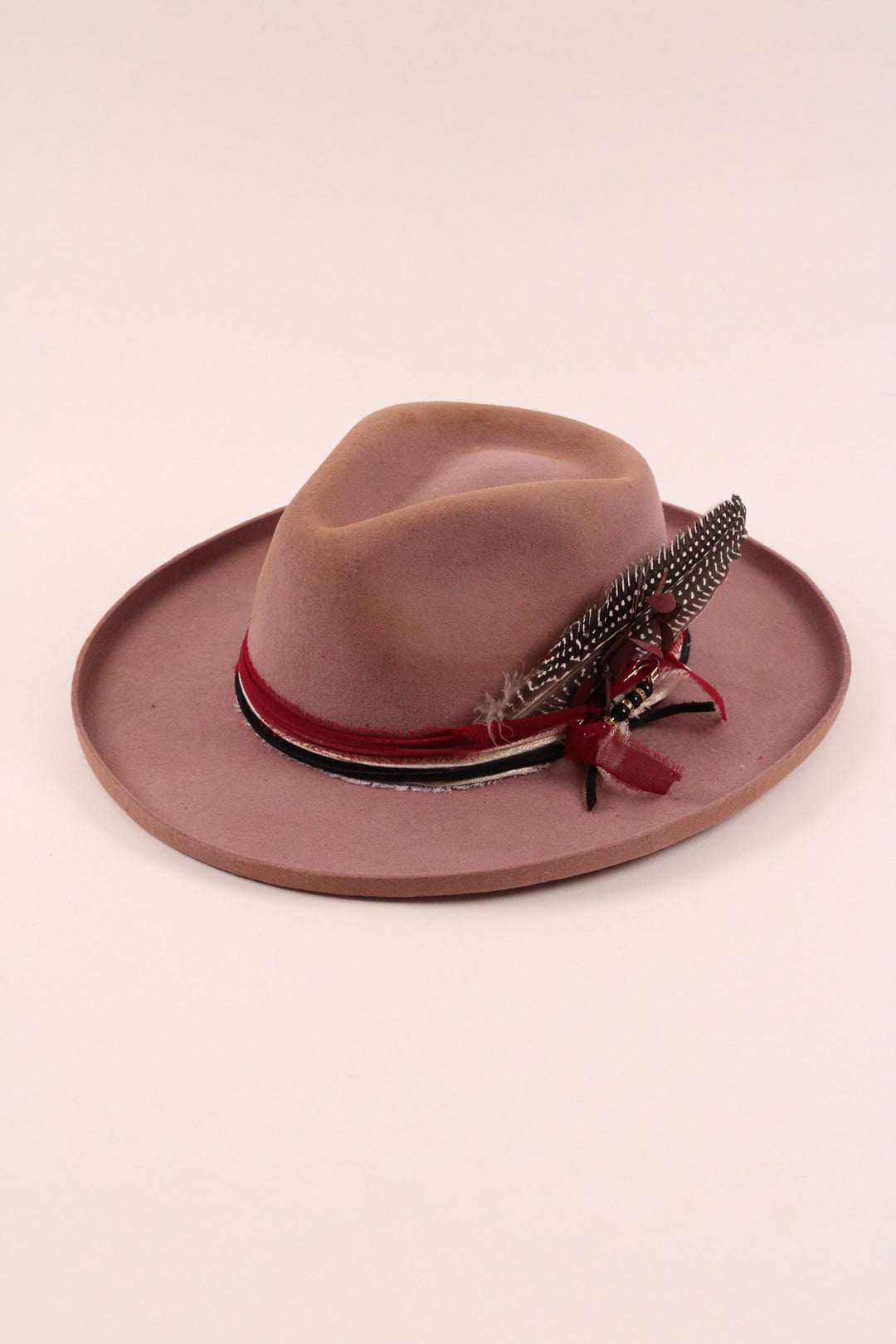 The Marlowe - Wool Felt - Fawn pencil brim distressed