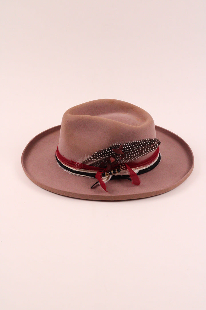 The Marlowe - Wool Felt - Fawn pencil brim distressed