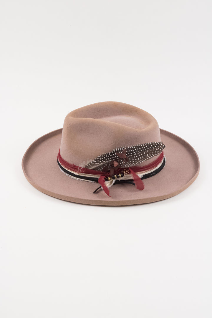 The Marlowe - Wool Felt - Fawn pencil brim distressed
