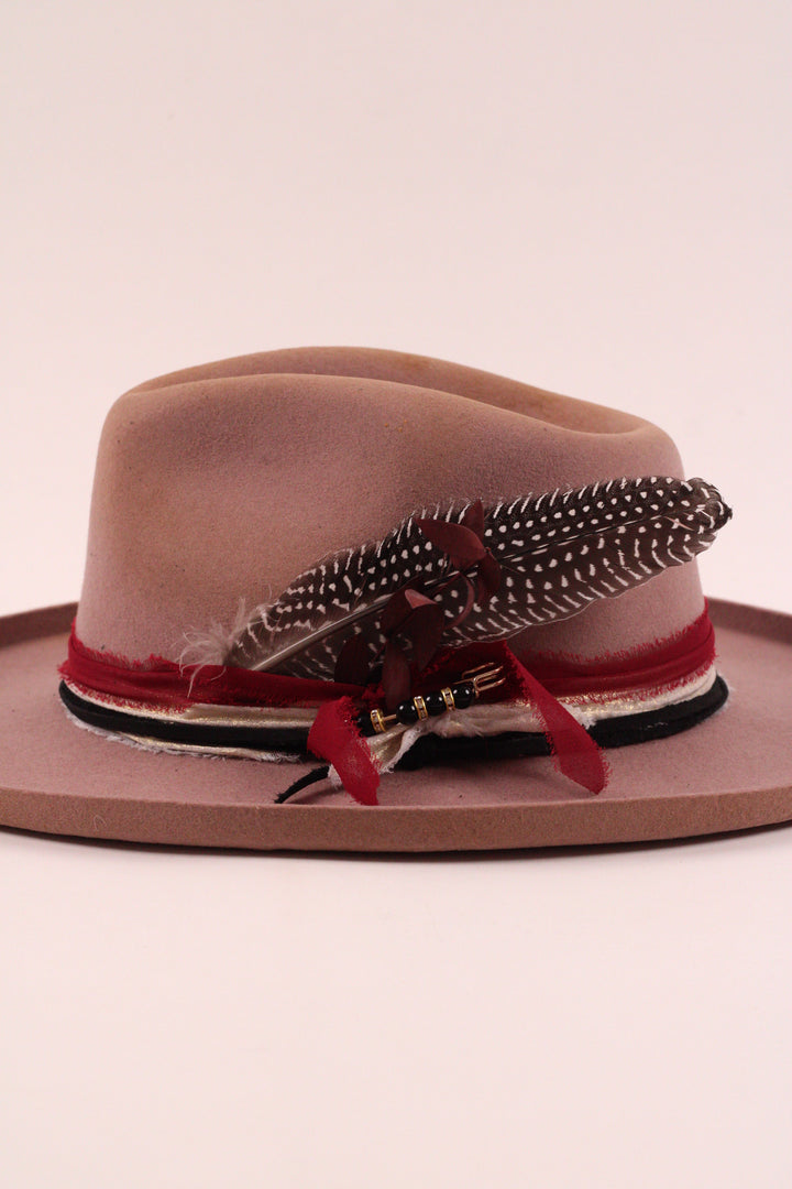 The Marlowe - Wool Felt - Fawn pencil brim distressed