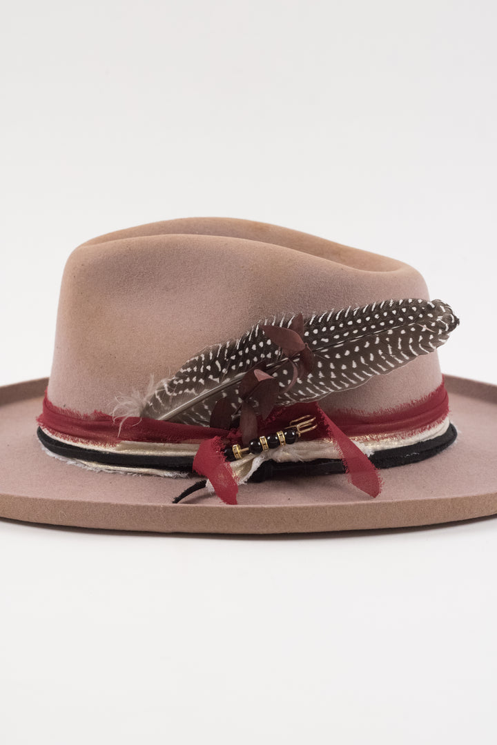 The Marlowe - Wool Felt - Fawn pencil brim distressed