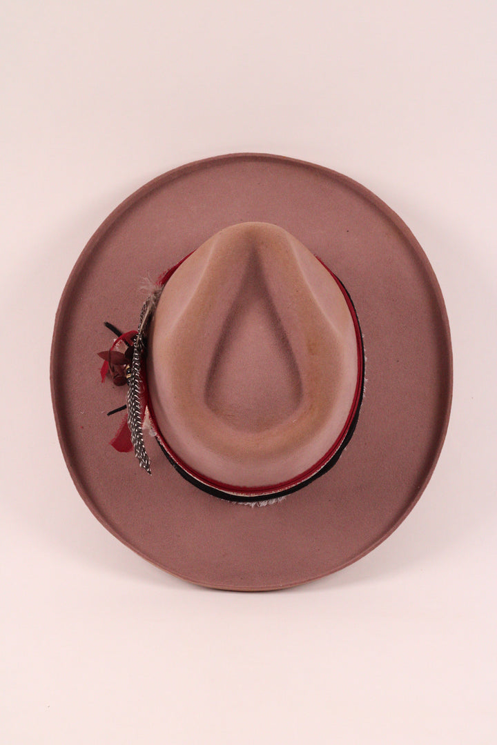 The Marlowe - Wool Felt - Fawn pencil brim distressed