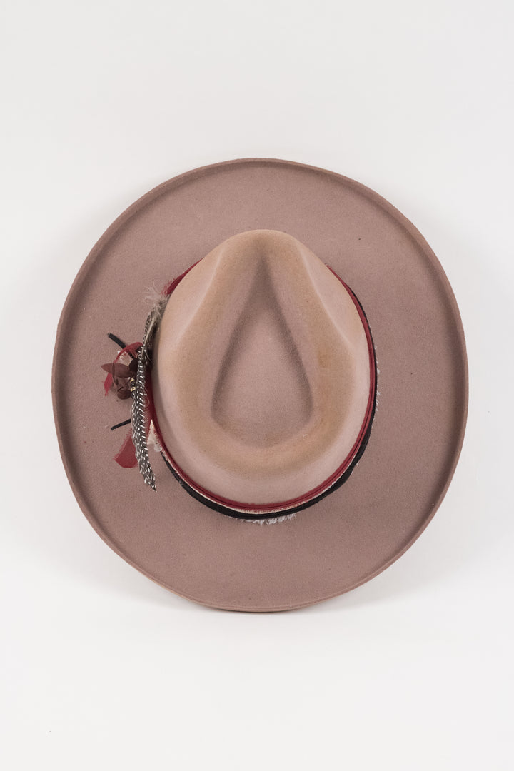 The Marlowe - Wool Felt - Fawn pencil brim distressed
