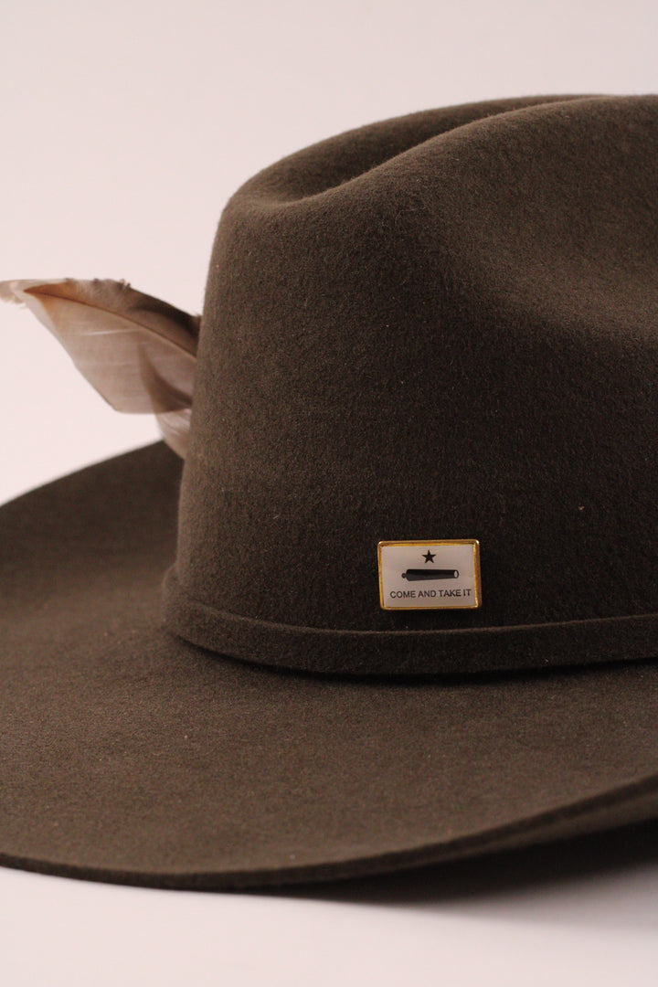 The Juniper - Mustang Premium Wool Felt Hat - Olive Distressed