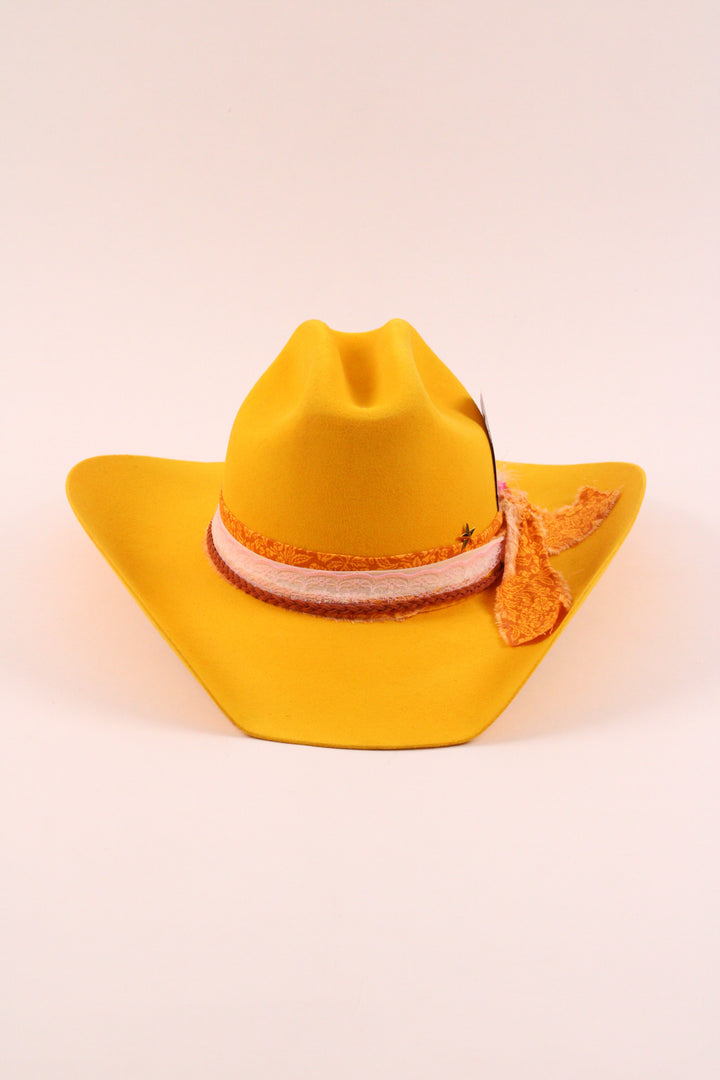 The Wildflower - Wren Merino Wool Western Hat - Yellow